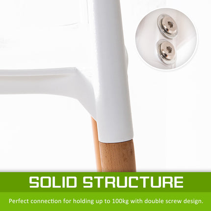 4X Retro Belloch Stackable Dining Cafe Chair WHITE 6