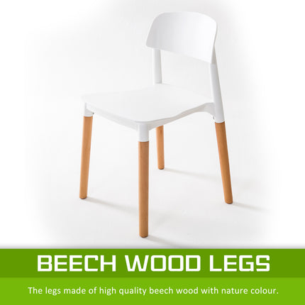 4X Retro Belloch Stackable Dining Cafe Chair WHITE 8