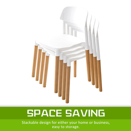 4X Retro Belloch Stackable Dining Cafe Chair WHITE 9