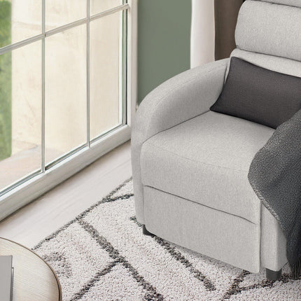 Home Recliner Chair - Linen Fabric Sofa Lounge Armchair SHILOH GREY 2