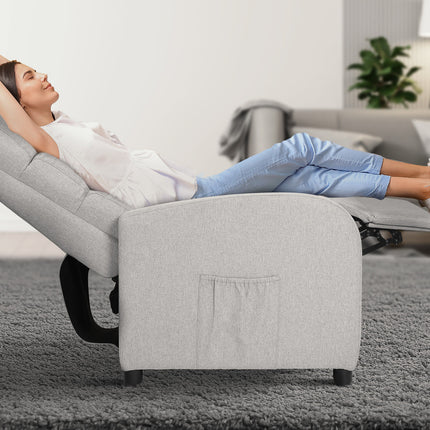 Home Recliner Chair - Linen Fabric Sofa Lounge Armchair SHILOH GREY 9