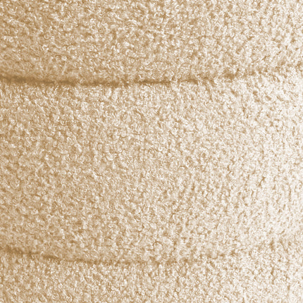2X Round Stacked Ottoman Stool Teddy Fleece Fabric Foot Rest 38cm BEIGE 7