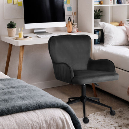 Desk Armchair - Home Office Swivel Chair Adjustable Height Seat PLUME BLACK 5