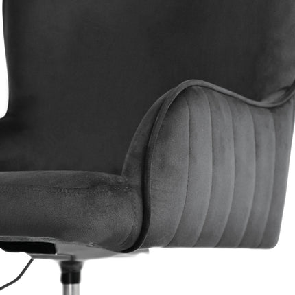 Desk Armchair - Home Office Swivel Chair Adjustable Height Seat PLUME BLACK 9
