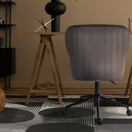 Desk Armchair - Home Office Swivel Chair Adjustable Height Seat PLUME GREY 2