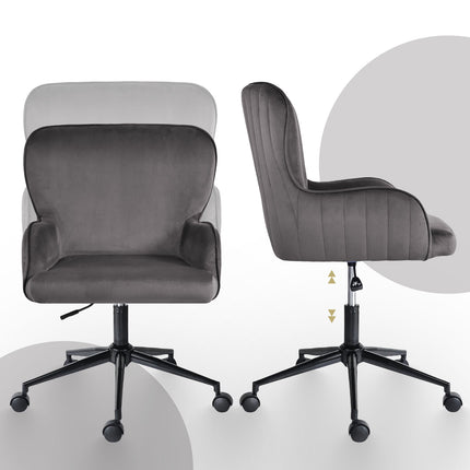 Desk Armchair - Home Office Swivel Chair Adjustable Height Seat PLUME GREY 7