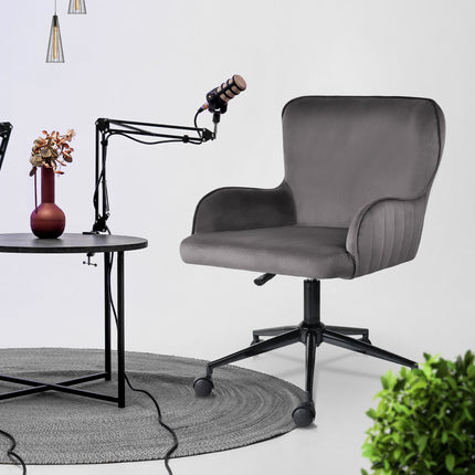 Desk Armchair - Home Office Swivel Chair Adjustable Height Seat PLUME GREY 10