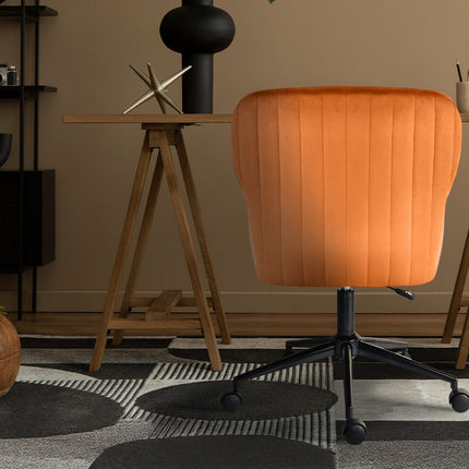 Desk Armchair - Home Office Swivel Chair Adjustable Height Seat PLUME ORANGE 2