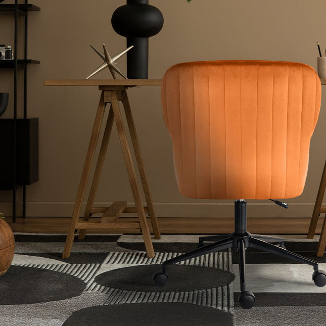 Desk Armchair - Home Office Swivel Chair Adjustable Height Seat PLUME ORANGE 2