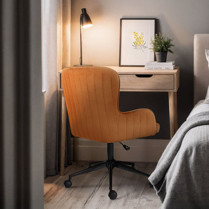 Desk Armchair - Home Office Swivel Chair Adjustable Height Seat PLUME ORANGE 4
