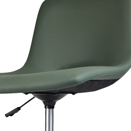 2 Set Office Desk Chair - PU Leather Home Swivel Chair Cut-Out Seat HALO GREEN 8