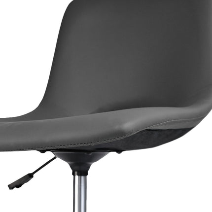 2 Set Office Desk Chair - PU Leather Home Swivel Chair Cut-Out Seat HALO GREY 8