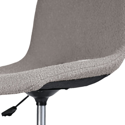 2 Set Office Desk Chair - Loop Yarn Fabric Home Swivel Chair Cut-Out Seat HALO GREY 8