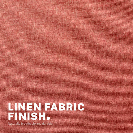 Office Desk Chair - Linen Fabric Armless Swivel Study Seat OVOID EARTHY RED 7