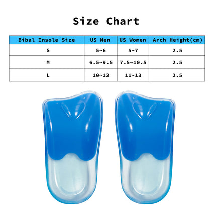 Half Insoles Shoe Inserts L Size Gel Arch Support Foot Pads 8