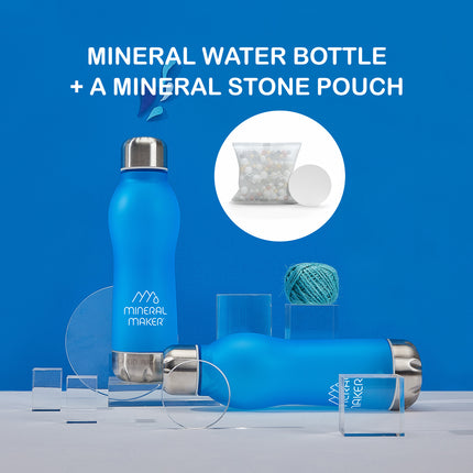 Mineral Maker MORBIDO Alkaline Filter Water Bottle + a Mineral Stone Pouch BLUE 2