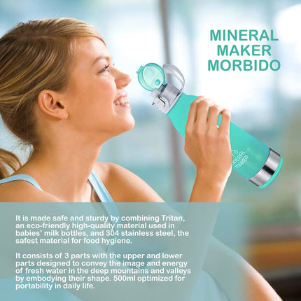 Mineral Maker MORBIDO Alkaline Filter Water Bottle + a Mineral Stone Pouch BLUE 4