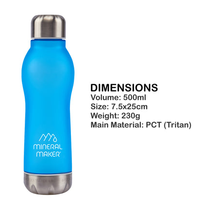 Mineral Maker MORBIDO Alkaline Filter Water Bottle + a Mineral Stone Pouch BLUE 11