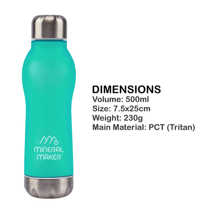 Mineral Maker MORBIDO Alkaline Filter Water Bottle + a Mineral Stone Pouch GREEN 11