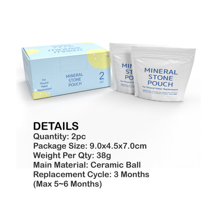 2X Alkaline Mineral Maker Stone Pouch Water Filter Pad Replacement Ceramic Balls 6