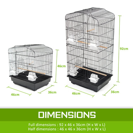 Bird Cage Parrot Aviary 2IN1 Design VEER 92cm 12