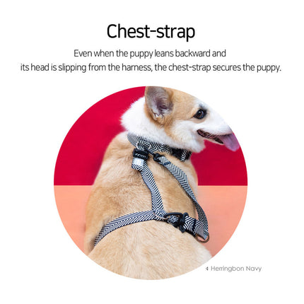 Dog Double-Lined Straps Harness Adjustable L MARBLE PINK 3