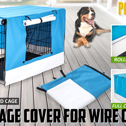 Cage Cover Enclosure for Wire Dog Cage Crate 36in BLUE 2