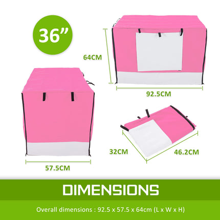 Cage Cover Enclosure for Wire Dog Cage Crate 36in PINK 11