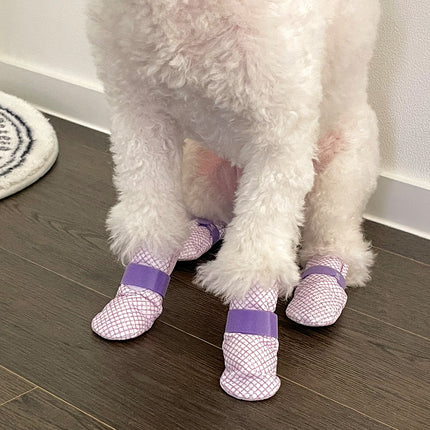 28pc X Dog Shoes Waterproof Disposable Boots Anti-Slip Pet Socks M VIOLET 10