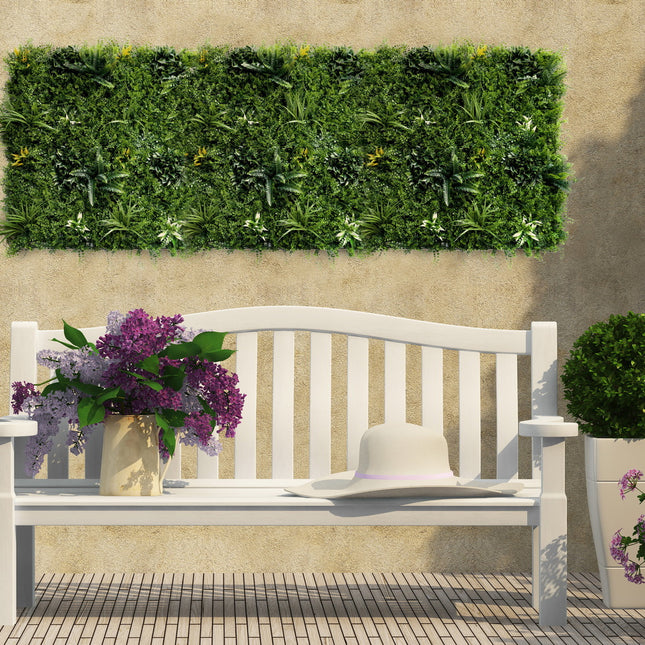YES4HOMES 1 SQM Artificial Plant Wall Grass Panels Vertical Garden Foliage Tile Fence 1X1M Green 2