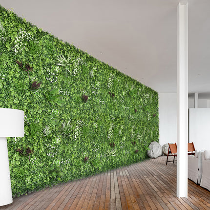 YES4HOMES 1 SQM Artificial Plant Wall Grass Panels Vertical Garden Foliage Tile Fence 1X1M Green 2