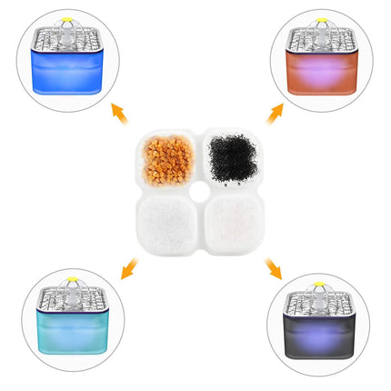 YES4PETS 16x Pet Dog Cat Fountain Filter Replacement Activated Carbon Ion Exchange Resin Triple Filtration System Automatic Water Dispenser Compatible 2