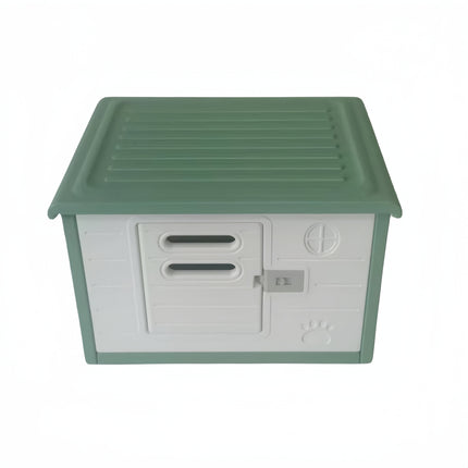 YES4PETS Small Plastic Pet Dog Puppy Cat House Kennel With Door Green 2