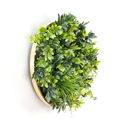 YES4HOMES Artificial Green Wall Plant Garden Panel Daffodil Smile Disc Art 50cm Grassy  UV Resistant Frame 2