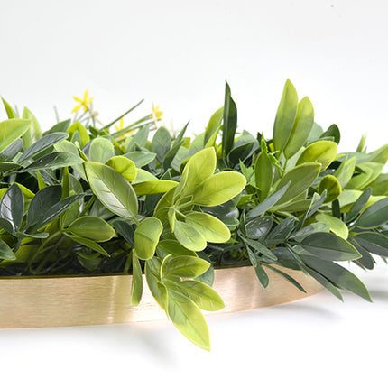 YES4HOMES Artificial Green Wall Plant Garden Panel Daffodil Smile Disc Art 50cm Grassy  UV Resistant Frame 3
