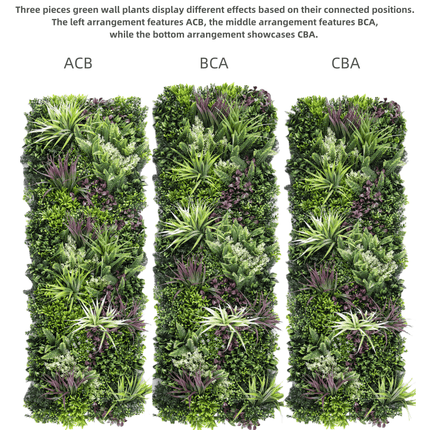 YES4HOMES 3 Artificial Plant Wall Grass Panels Vertical Garden Foliage Tile Fence 50X50 CM 2