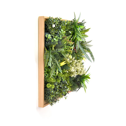 YES4HOMES 3D Green Artificial Plants Wall Panel Flower Wall With Frame Vertical Garden UV Resistant 50X50CM 2
