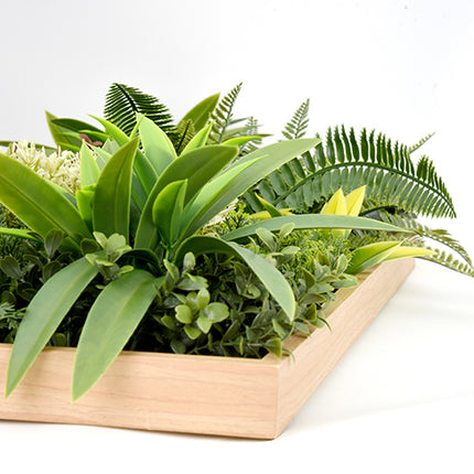 YES4HOMES 3D Green Artificial Plants Wall Panel Flower Wall With Frame Vertical Garden UV Resistant 50X50CM 3