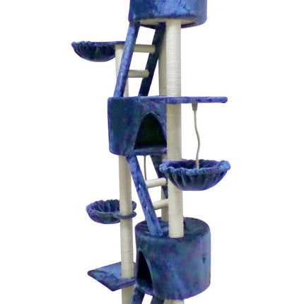 YES4PETS 244 cm XL Multi Level Cat Scratching Post Tree Scratcher Pole- Blue 2