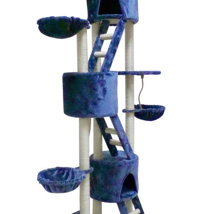 YES4PETS 244 cm XL Multi Level Cat Scratching Post Tree Scratcher Pole- Blue 3