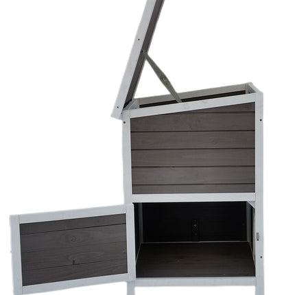 YES4PETS 2 Story Cat Shelter Condo with Escape Door Rainproof Kitty House 4