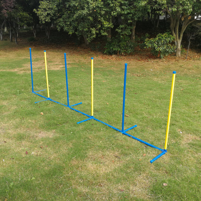 YES4PETS Portable Dog Puppy Training Practice Weave Poles Agility Post Set
