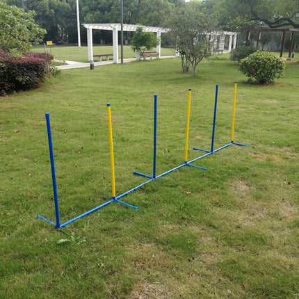 YES4PETS Portable Dog Puppy Training Practice Weave Poles Agility Post Set 2