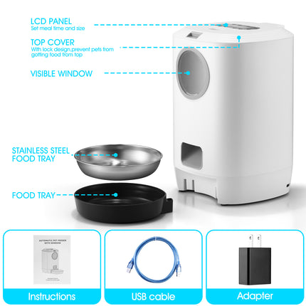 YES4PETS 4.5L Visible Automatic Digital Pet Dog Cat Feeder Food Bowl Dispenser 3