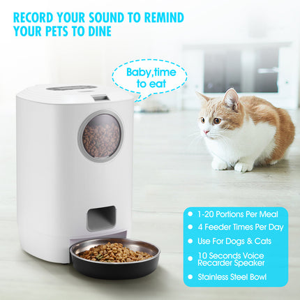 YES4PETS 4.5L Visible Automatic Digital Pet Dog Cat Feeder Food Bowl Dispenser 5