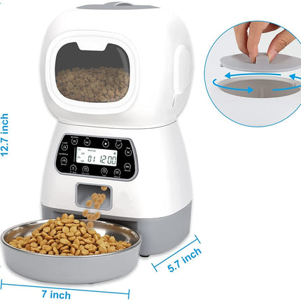 YES4PETS 3.5L Visible Automatic Digital Pet Dog Cat Feeder Food Bowl Dispenser 2