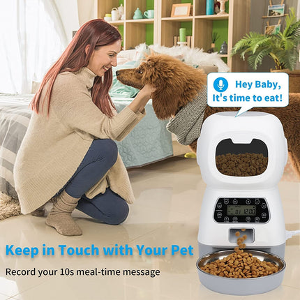 YES4PETS 3.5L Visible Automatic Digital Pet Dog Cat Feeder Food Bowl Dispenser 5