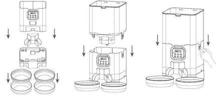 YES4PETS 6L Automatic Digital Pet Dog Cat Feeder Double Food Bowl Dispenser 6