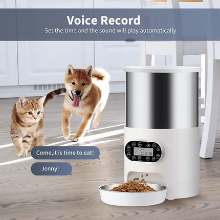 YES4PETS Electric Automatic Pet Dog Cat Rabbit Feeder Stainless Steel 4.5L Dispenser 3