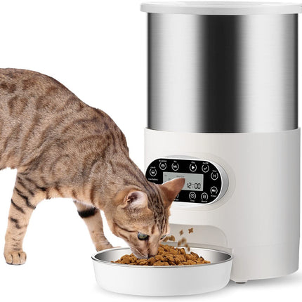 YES4PETS Electric Automatic Pet Dog Cat Rabbit Feeder Stainless Steel 3L Dispenser 2